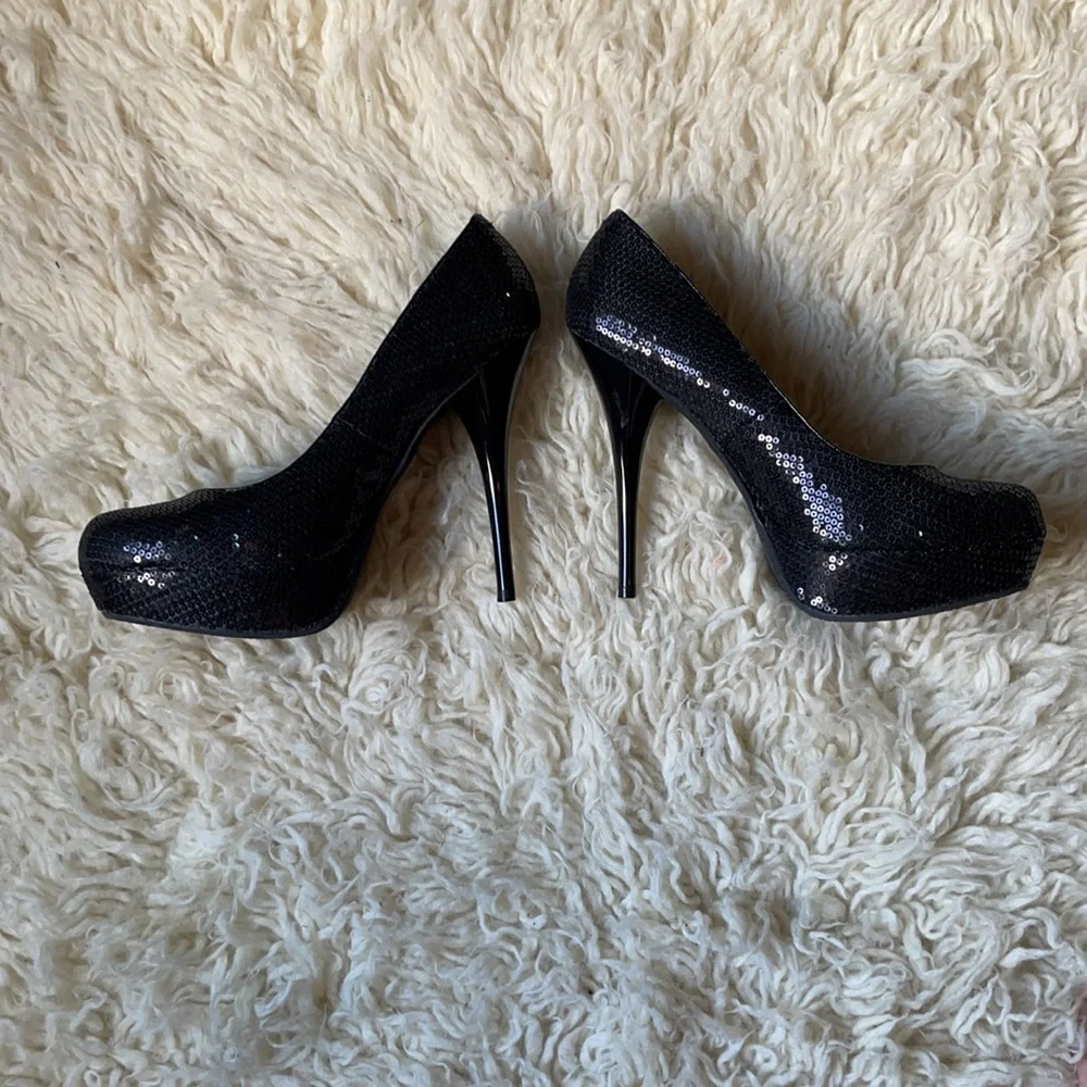 Y2K Sexy Sequin High Heels Steve Madden Sz 10